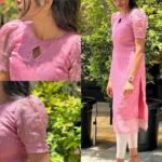 Daily Wear Luxurious Organza Kurti with Embroidery and Sequence Work for Women A-Line Fancy Kurti