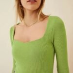 Redamancii Heart Neck Full Sleeve Casual Ribbed Top for Girls and Women