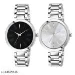 Round Dial Stainless Steel Bracelet Chain Analogue Watch for Women and Girls