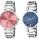 Round Dial Stainless Steel Bracelet Chain Analogue Watch for Women and Girls