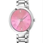 Round Dial Stainless Steel Bracelet Chain Analogue Watch for Women and Girls