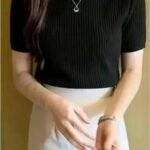 Women Rib Top with Short Sleeve for Office Wear, Casual Wear, Daily Wear Top for Women/Girls very smooth & very very special top
