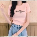 comfy printed lettuce design tshirt