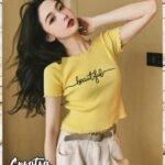 comfy printed lettuce design crop tops