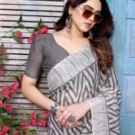 Georgette Floral Printed Saree With blouse