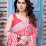 Georgette Floral Printed Saree With blouse