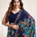 Georgette Floral Printed Saree With blouse