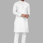 White men Kurta And Pyjama set For 100% Cotton