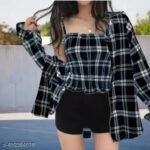 latest trending classic check shirt and top for woman and classic check shirt and top for kids girl's casual shirt and casual top for girl's and woman's