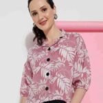 Women,s Printed Crepe Shirt