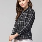 Women checkered shirt, Crop_Shirt