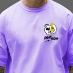 Oversized poly cotton half sleev Purple Lavander tshirt