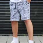 Men's Cotton Shorts | GREY | Printed casual Shorts for men